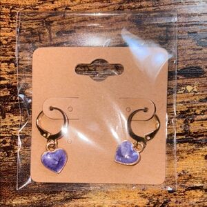 Purple Heart Earrings